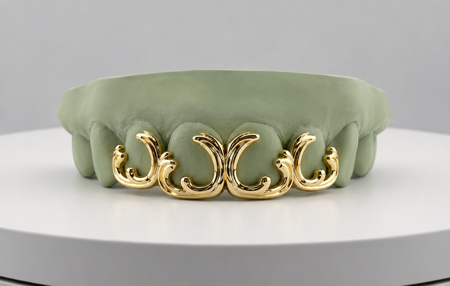 Victorian Scroll Custom Gold Grillz | Luxury Grillz by Gold Teeth