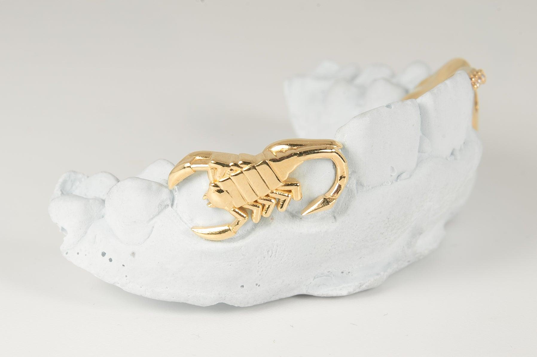 Scorpion (scorpio) Grillz Sitting On 2 Teeth
