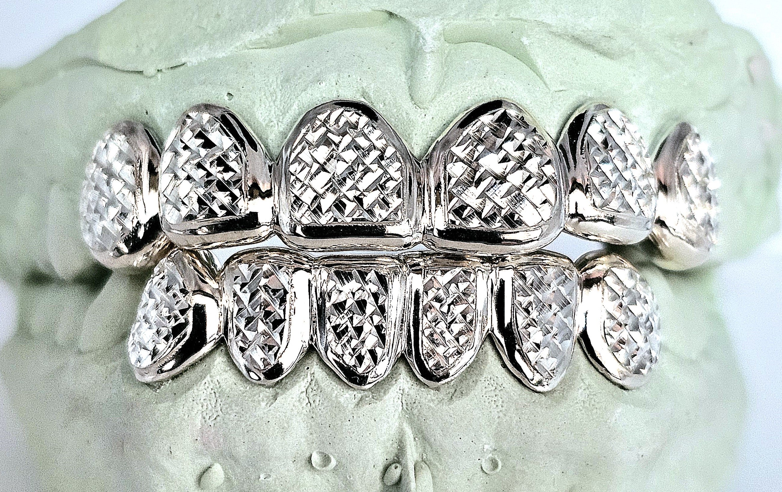 Sterling Silver Diamond Cut Grillz DQ1047