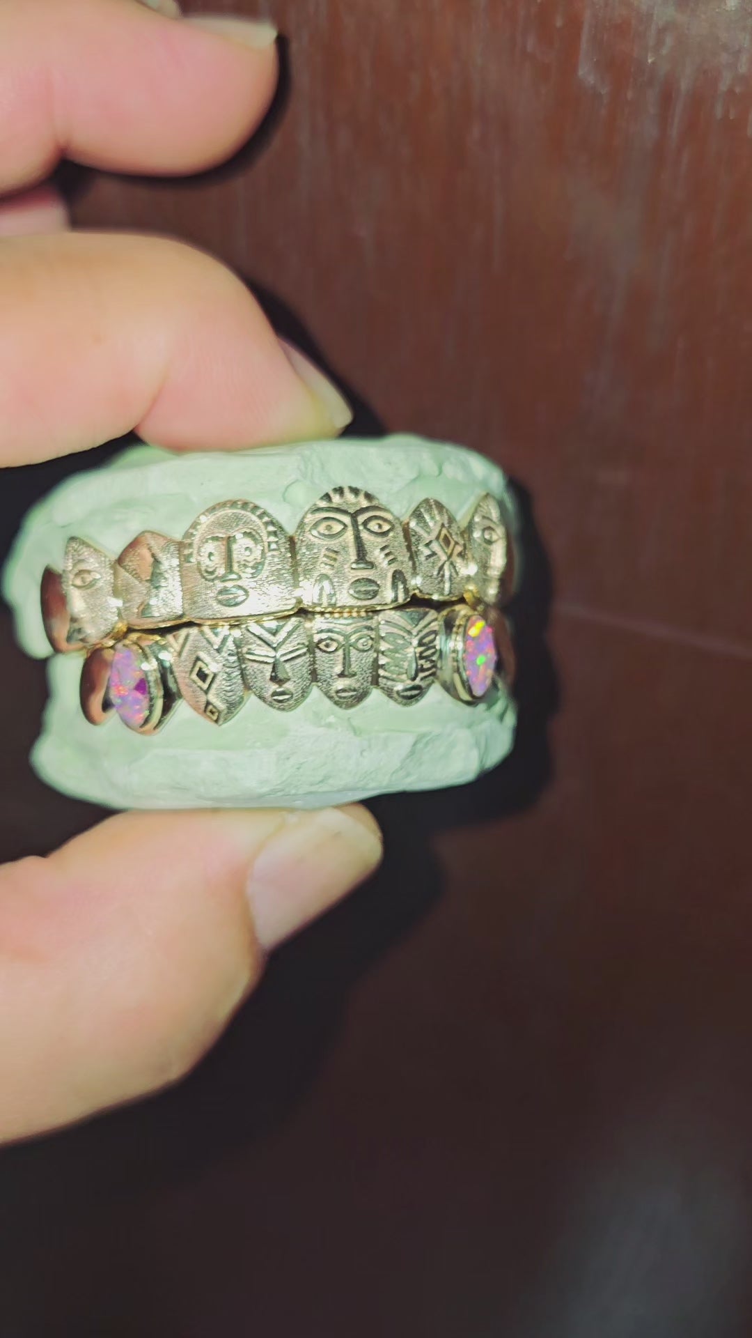 Gold Grillz With Custom Theme Design - DQ1060