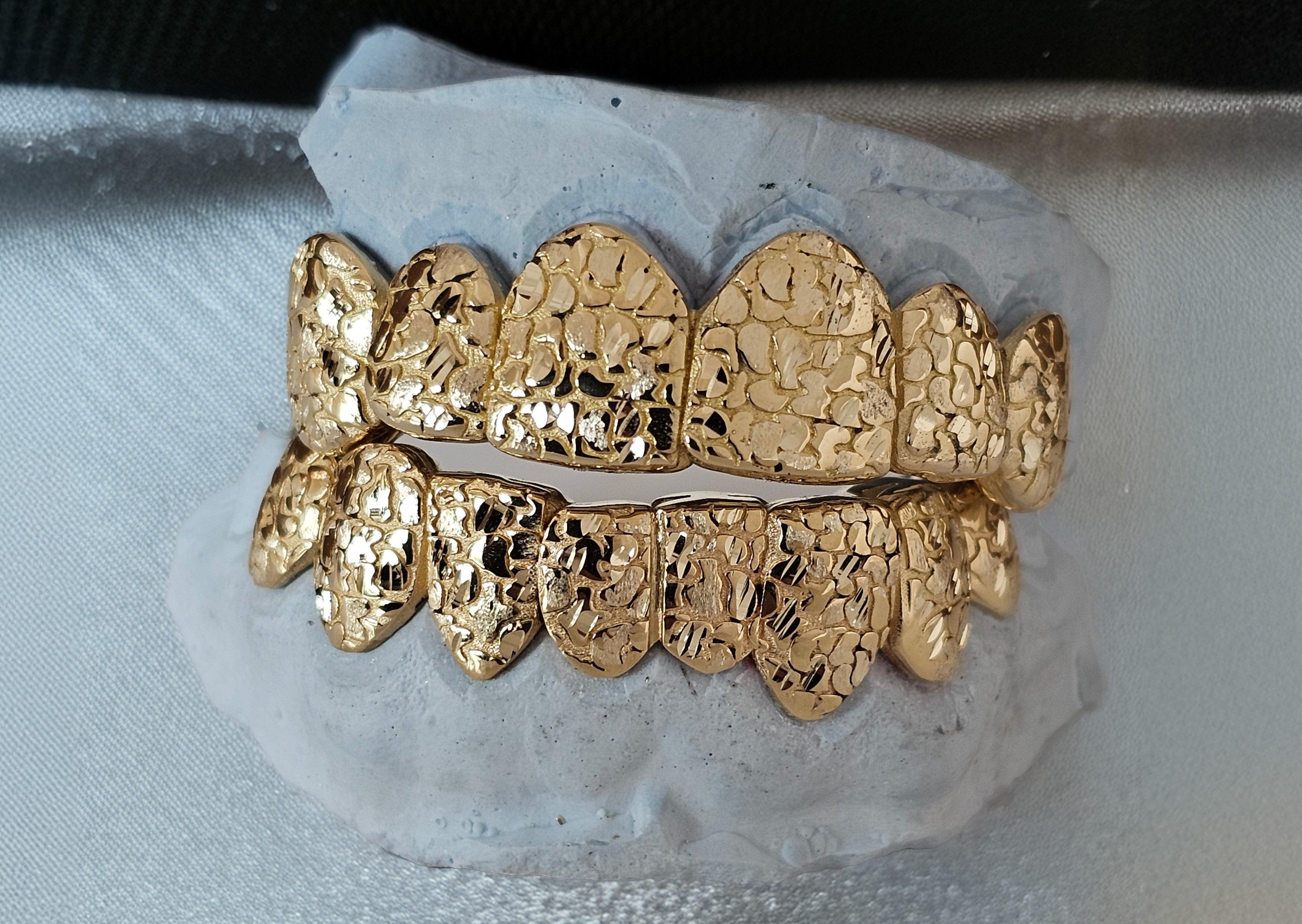 Nugget Cut Grillz - Gold Teeth America