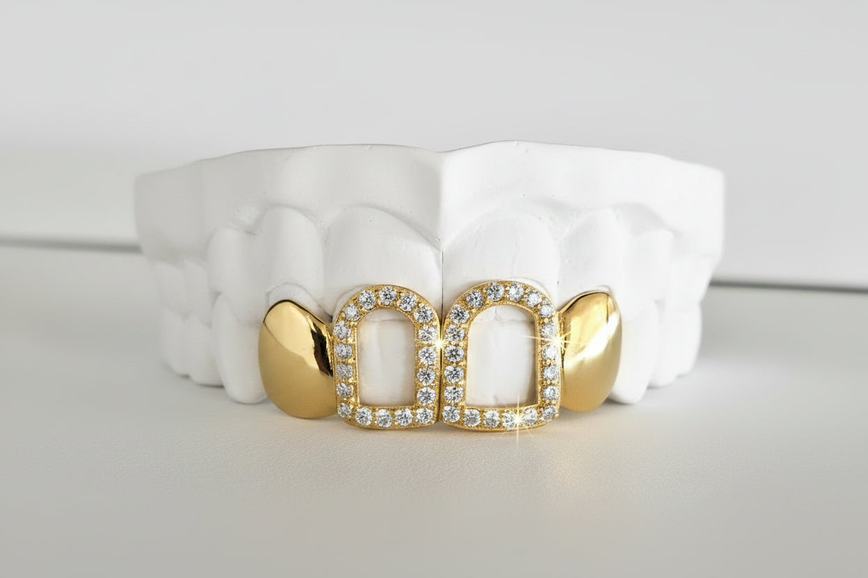 Diamond Frame Gold Grillz DQ1032