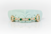 6 Top Teeth Iced Out Ruby Bar Grillz DQ1033
