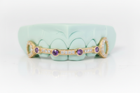 6 Top Teeth Iced Out Ruby Bar Grillz DQ1033