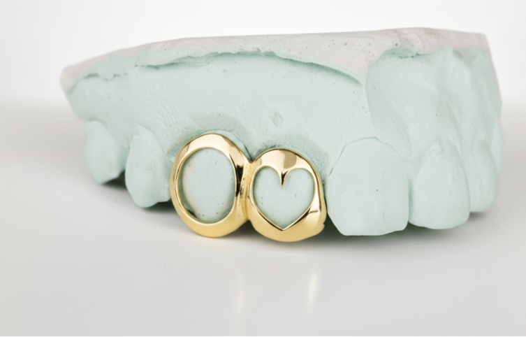 Open Face Heart Grillz Top 2 pc DQ1123