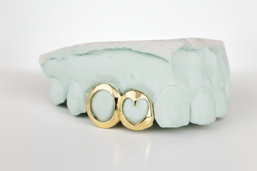 Open Face Heart Grillz Top 2 pc DQ1123