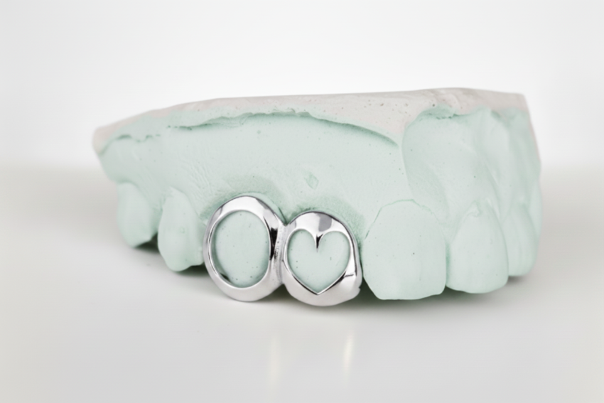 Open Face Heart Grillz Top 2 pc DQ1123