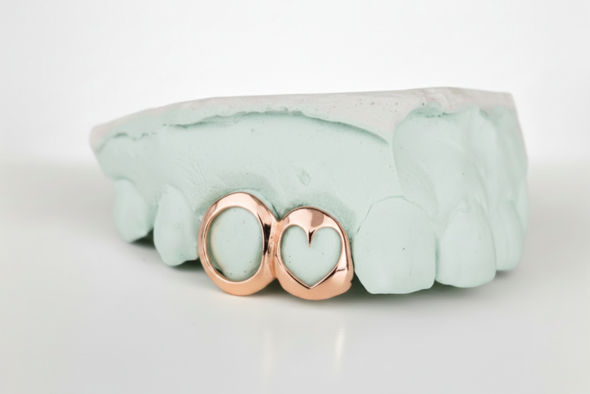 Open Face Heart Grillz Top 2 pc DQ1123