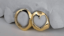 Open Face Heart Grillz Top 2 pc - Gold Teeth America