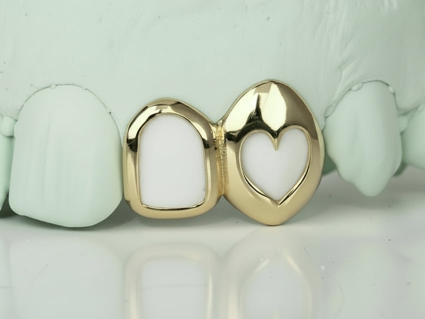 Open Face Heart Grillz Top 2 pc DQ1123