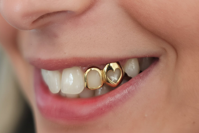 Open Face Heart Grillz Top 2 pc DQ1123