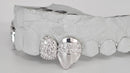 Silver Moissanite 4-Piece Grillz with Extended Fangs