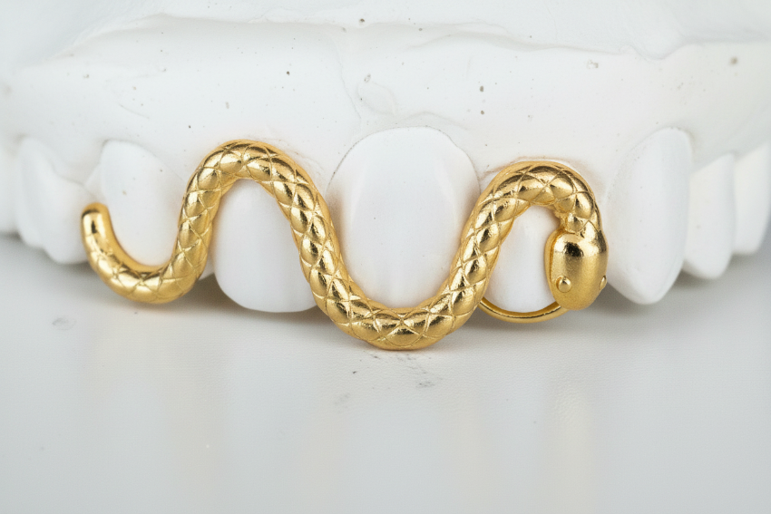 Golden Snake Grillz Top 4 DQ1028