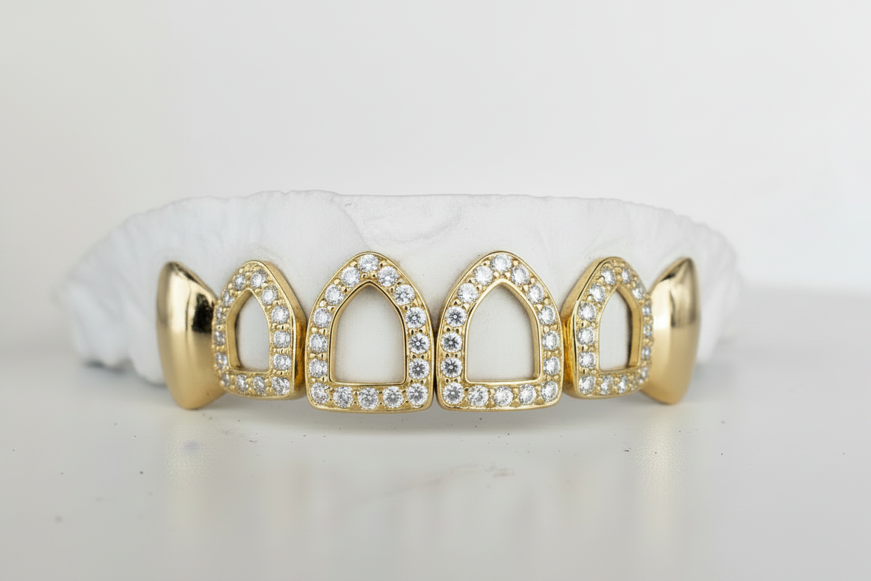 Diamond Frame Gold Grillz DQ1032