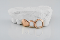 2 Open Face With Si Diamond | 1 Solid Gold Tooth DQ1040