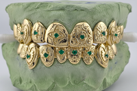 Gold Grillz With Custom Theme Design - DQ1060 Gem