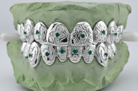 Gold Grillz With Custom Theme Design - DQ1060 Gem