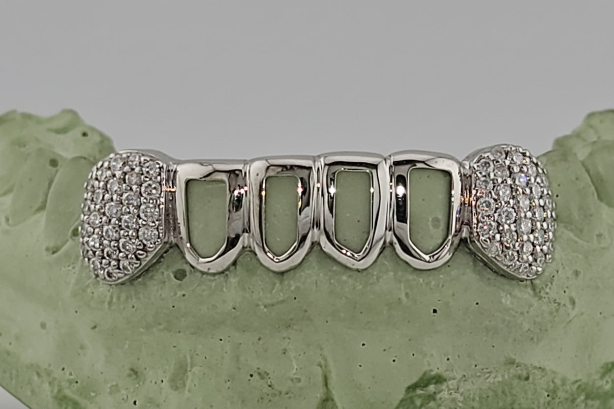 4 Solid | 2 Iced Moissanite | Stirling Silver DQ1046