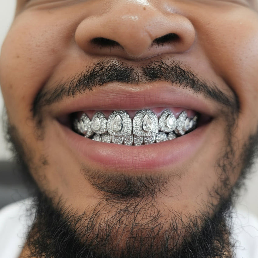 VVS Moissanite Honeymoon Set Pear Shaped Grillz