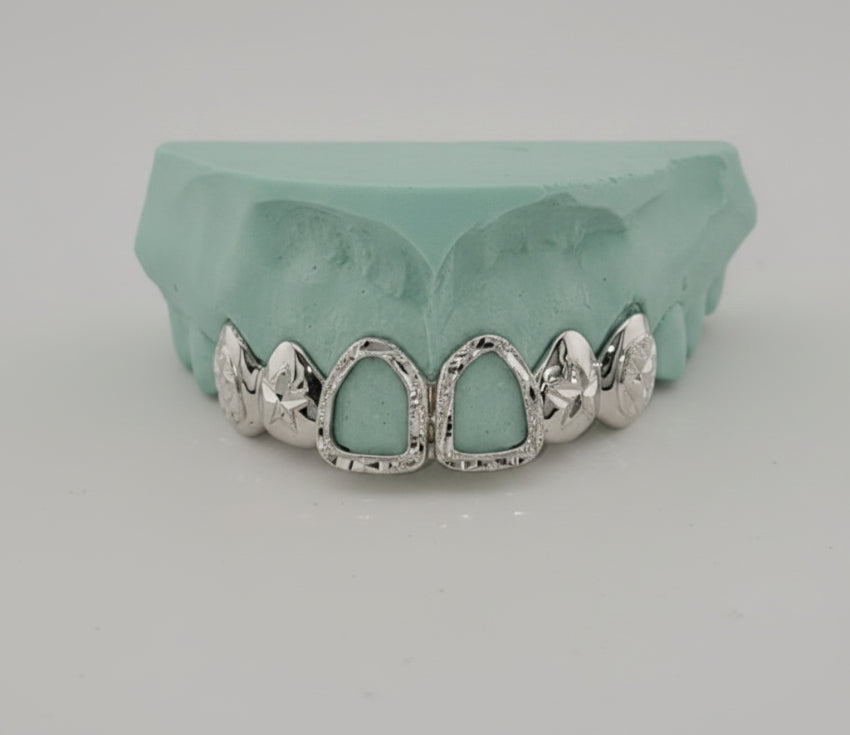 Open Face Diamond Cut Grillz -  DQ1014