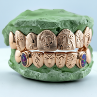 Gold Grillz With Custom Theme Design - DQ1060