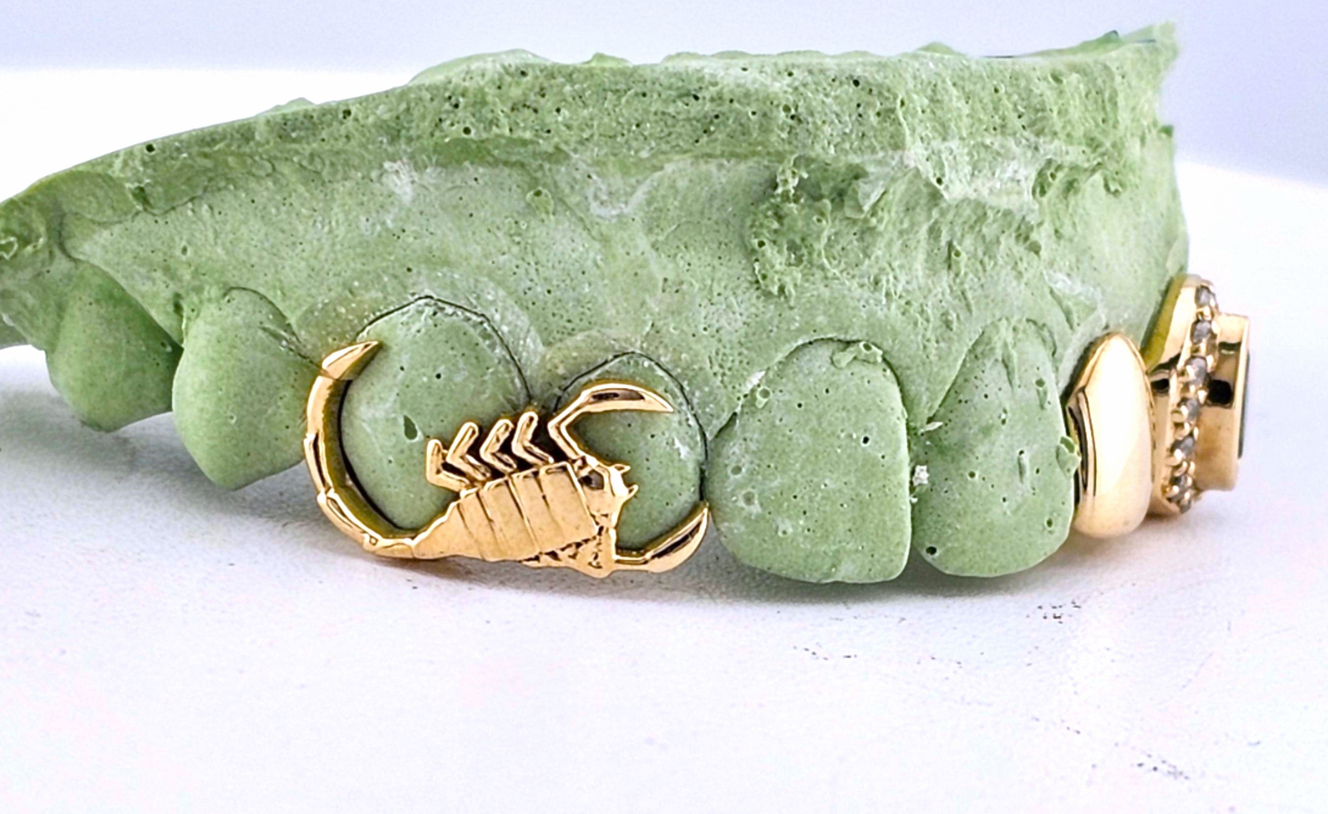 Scorpion (scorpio) Grillz Sitting On 2 Teeth