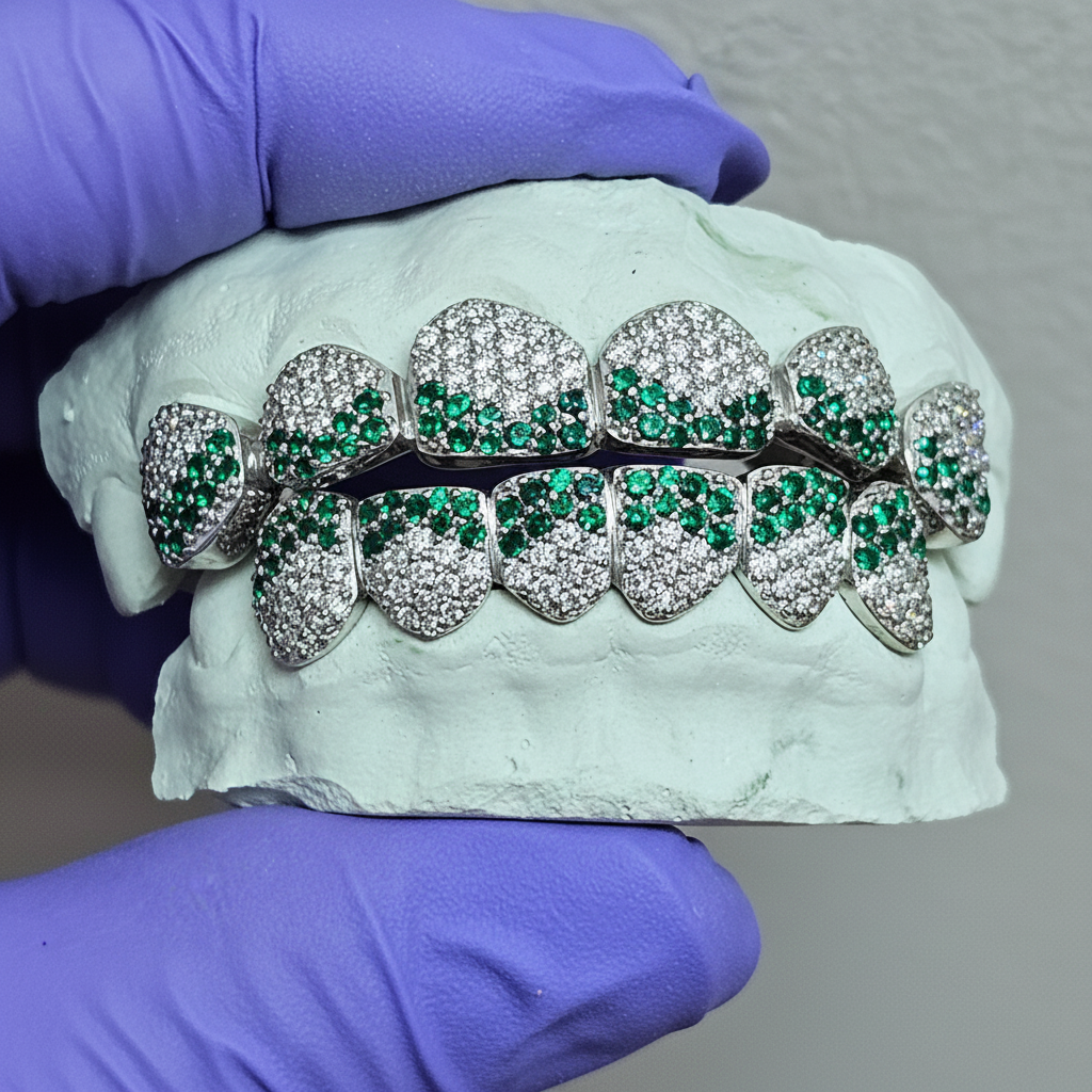 Moissanite VVS Quality Iced Out  With Colored Gems - DQ1002 Gems