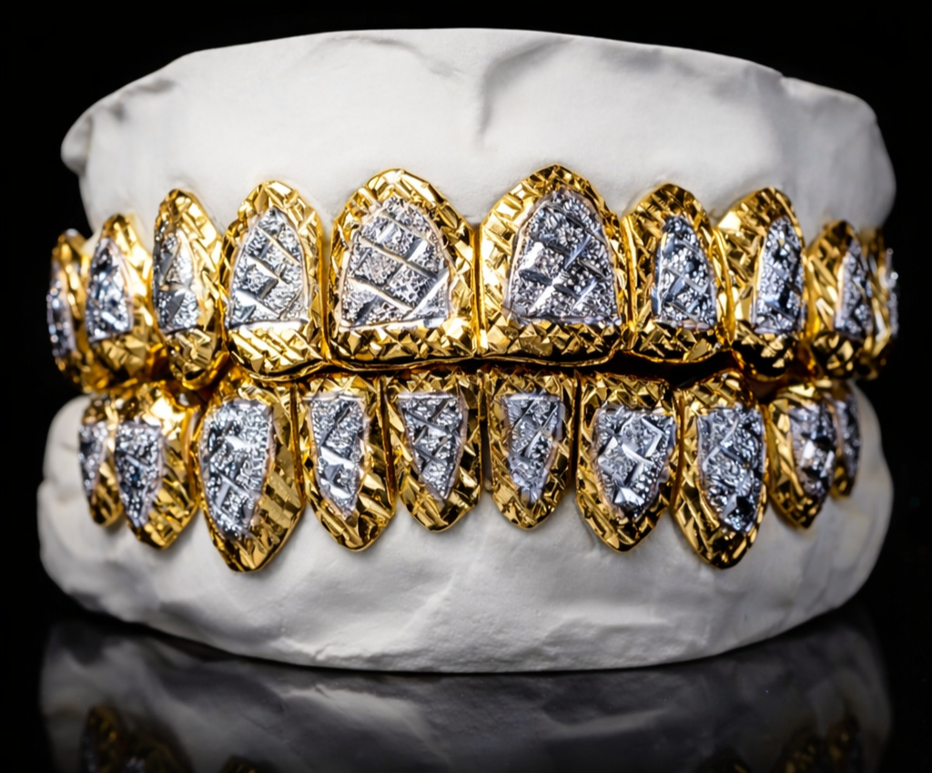 Sterling Silver Diamond Cut Grillz DQ1047 – Gold Teeth America