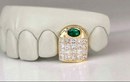 Princess Cut Diamond with Emerald , Invisible Set VVS Quality DQ1034