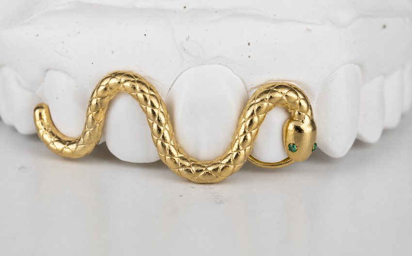Golden Snake Grillz Top 4 DQ1028