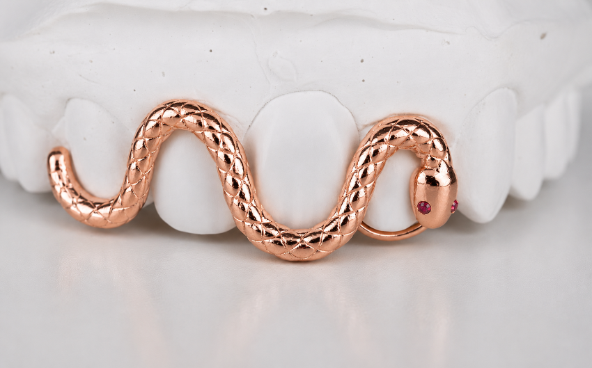 Golden Snake Grillz Top 4 DQ1028