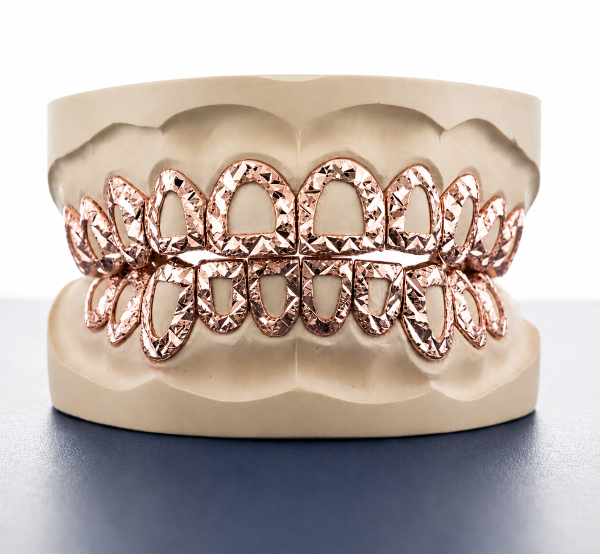 Open Face Diamond Cut Grillz -  DQ1014