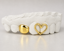 Gold Heart Cut-Out & Solid Cap Grillz DQ1029