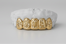 Gold Grillz with Diamond-Cut NAME DQ1037