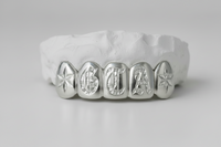 Gold Grillz with Diamond-Cut NAME DQ1037