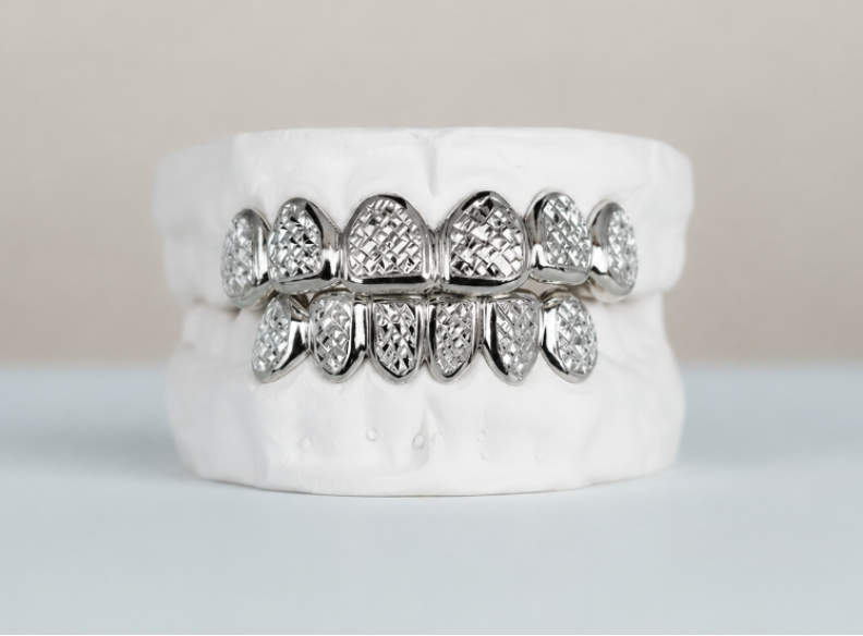 Sterling Silver Diamond Cut Grillz DQ1047