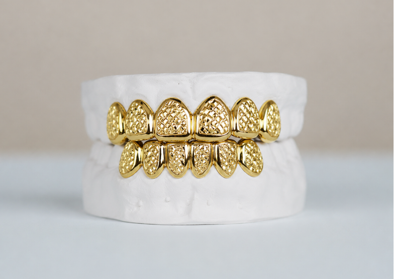 Sterling Silver Diamond Cut Grillz DQ1047