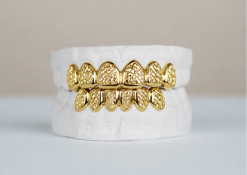 Sterling Silver Diamond Cut Grillz DQ1047