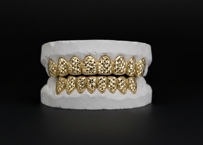 Sterling Silver Diamond Cut Grillz DQ1047