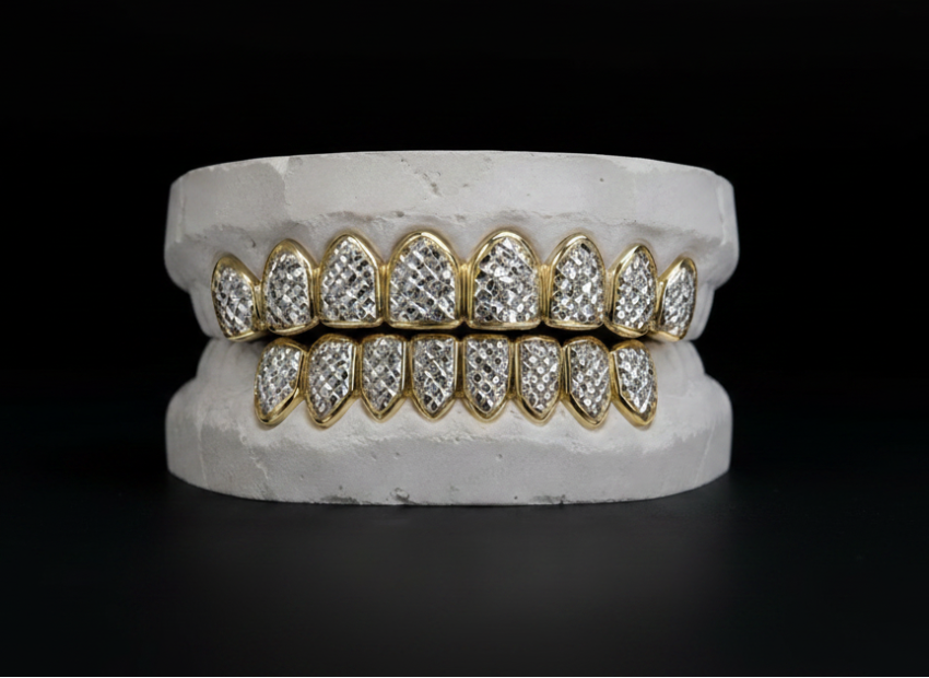 Sterling Silver Diamond Cut Grillz DQ1047