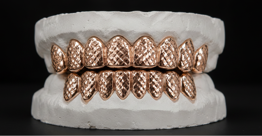Sterling Silver Diamond Cut Grillz DQ1047