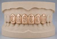 Gold Grillz with Diamond-Cut NAME DQ1037