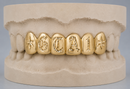 Gold Grillz with Diamond-Cut NAME DQ1037