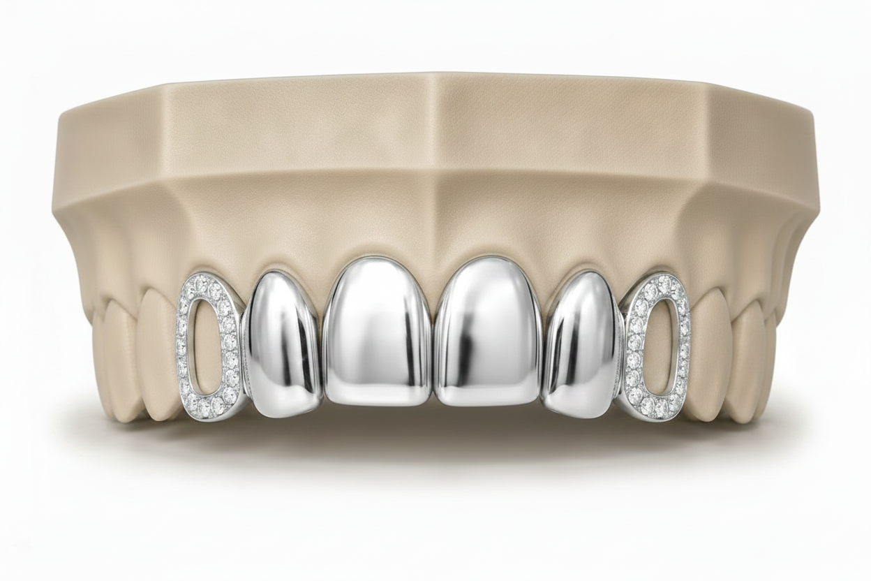 4 Solid | 2 Iced Moissanite | Stirling Silver DQ1046
