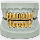 Diamond Rail Gold Grillz 6pc - DQ1020