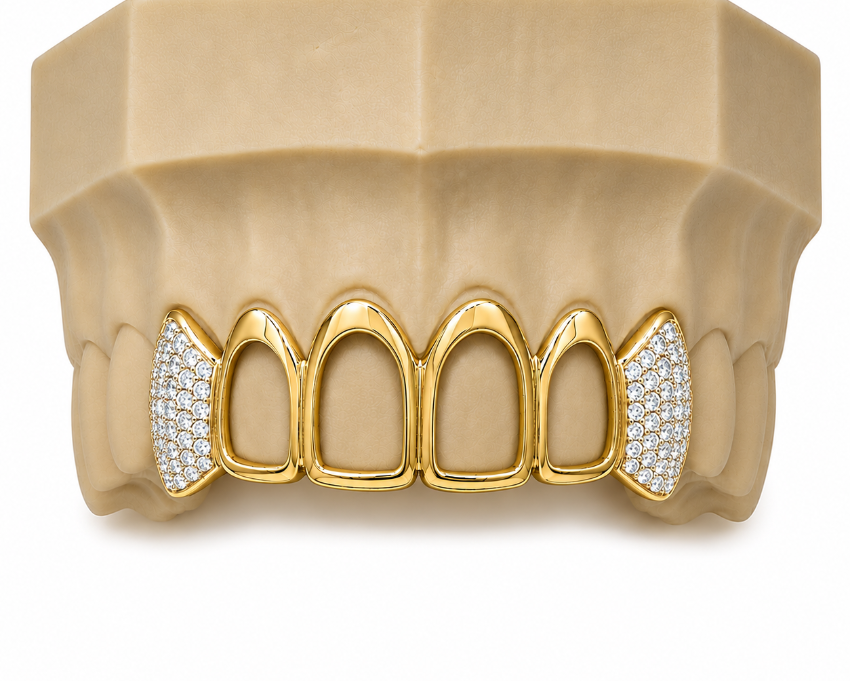 4 Solid | 2 Iced Moissanite | Stirling Silver DQ1046