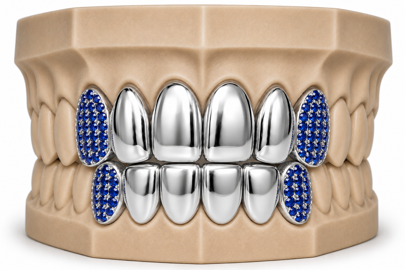 6Pack Grillz, 4 Solid Gold | 2 Iced out Fangs DQ1039