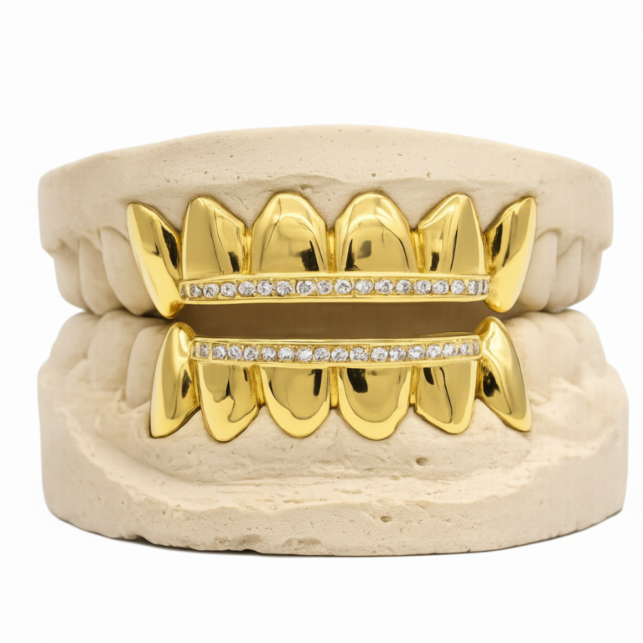 Diamond Rail Gold Grillz 6pc - DQ1020