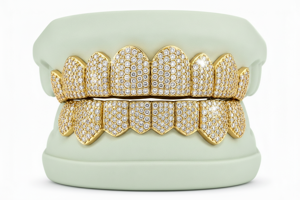 Moissanite VVS Quality Iced Out  Grillz - DQ1002