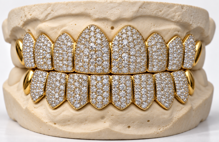 Moissanite VVS Quality Iced Out  Grillz - DQ1002